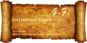 Galambosi Fodor névjegykártya